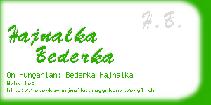 hajnalka bederka business card